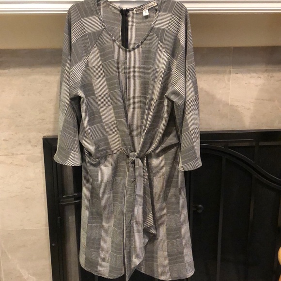 black and grey plaid dress